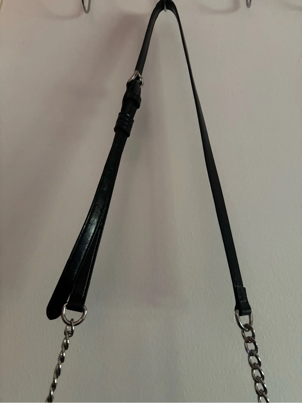 Madden Girl Black Shiny Satchel with Chain Strap